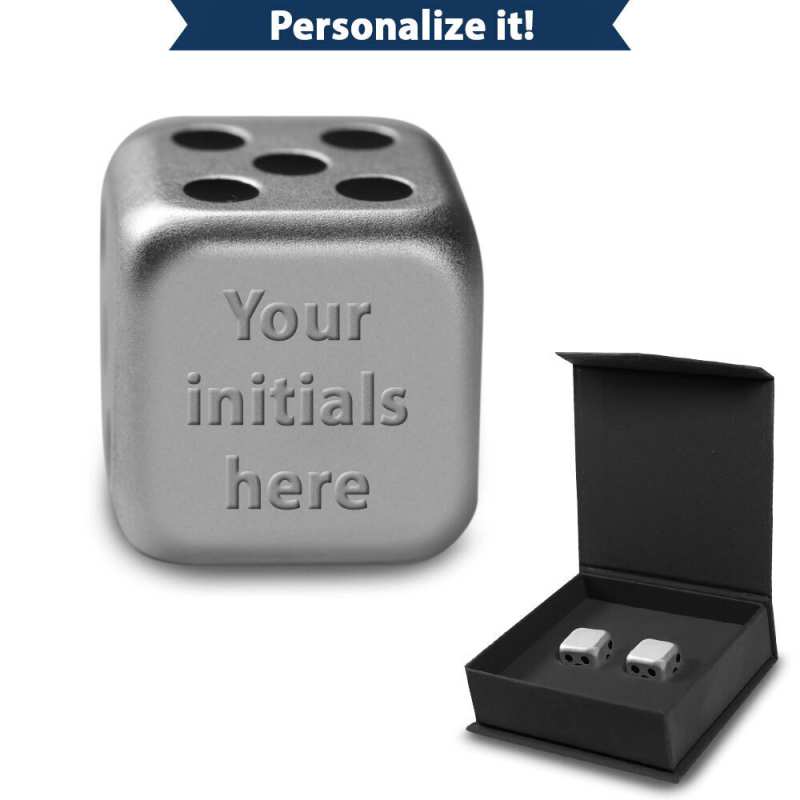 1 oz Engravable Silver Dice 2-Piece Set (New w/Gift Box) l JM Bullion™