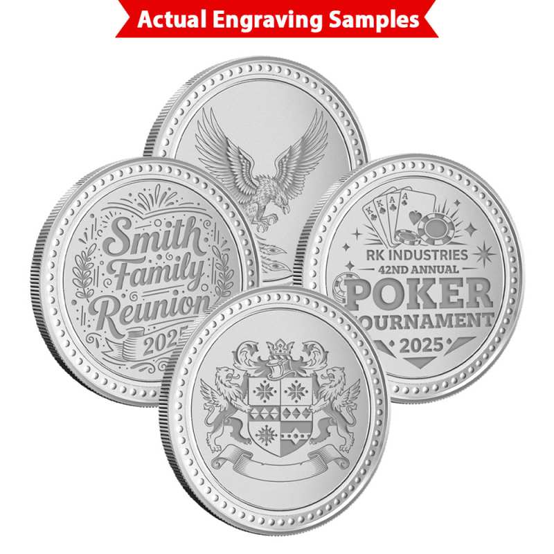 1/2 oz Design Your Own Engravable Silver Golf Ball Marker l JM