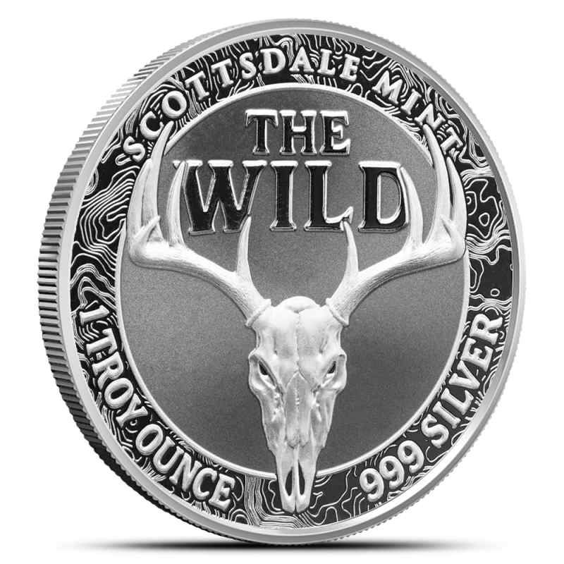 1 Colorized Scottsdale Silver The Wild Bighorn Sheep Round l JM