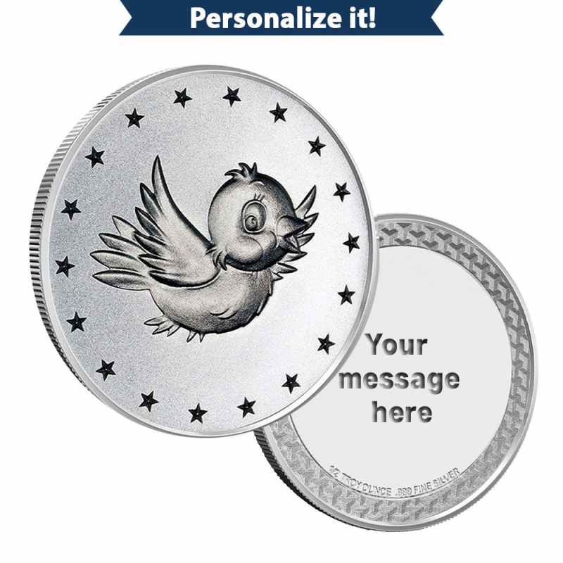 1/2 oz Engravable Birdie Golf Ball Marker Silver Round l JM Bullion™