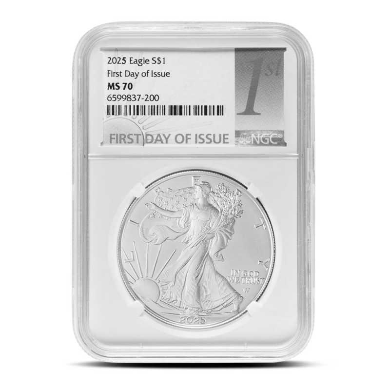 2025 1 oz American Silver Eagle Coin NGC MS70 FDOI l JM Bullion™
