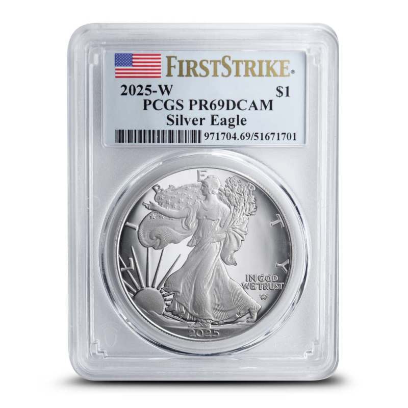 2025-W 1 oz Proof American Silver Eagle Coin PCGS PR69 DCAM FS l