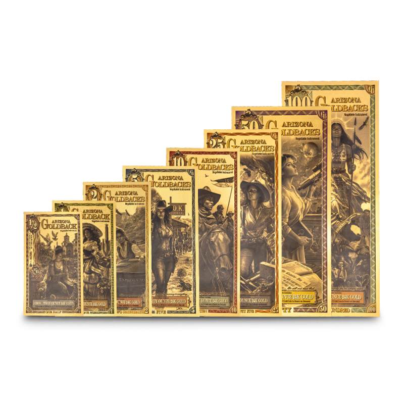 8 Piece Arizona Goldback Gold Note Set (New) l JM Bullion™