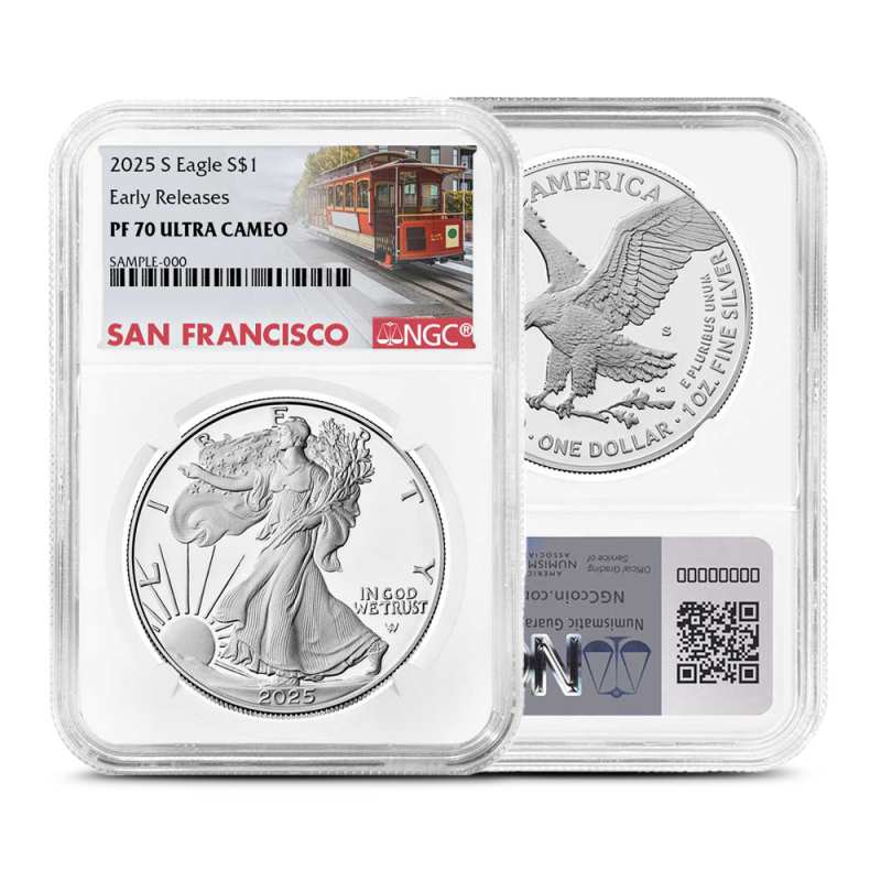 2025-S 1 oz Proof American Silver Eagle Coin NGC PF70 UCAM ER