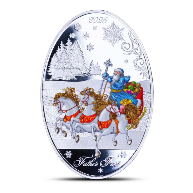 2026 1 oz Proof Colorized Solomon Islands Silver Father Frost Coin