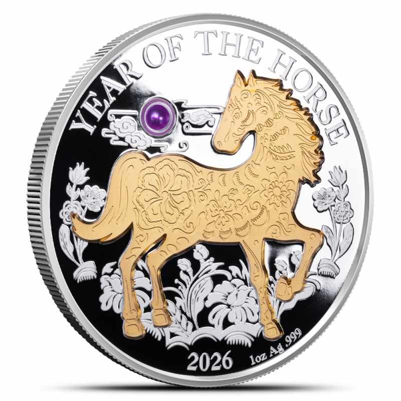 2026 1 oz Proof Vanuatu Silver With Pearl Year of the Horse Coin l