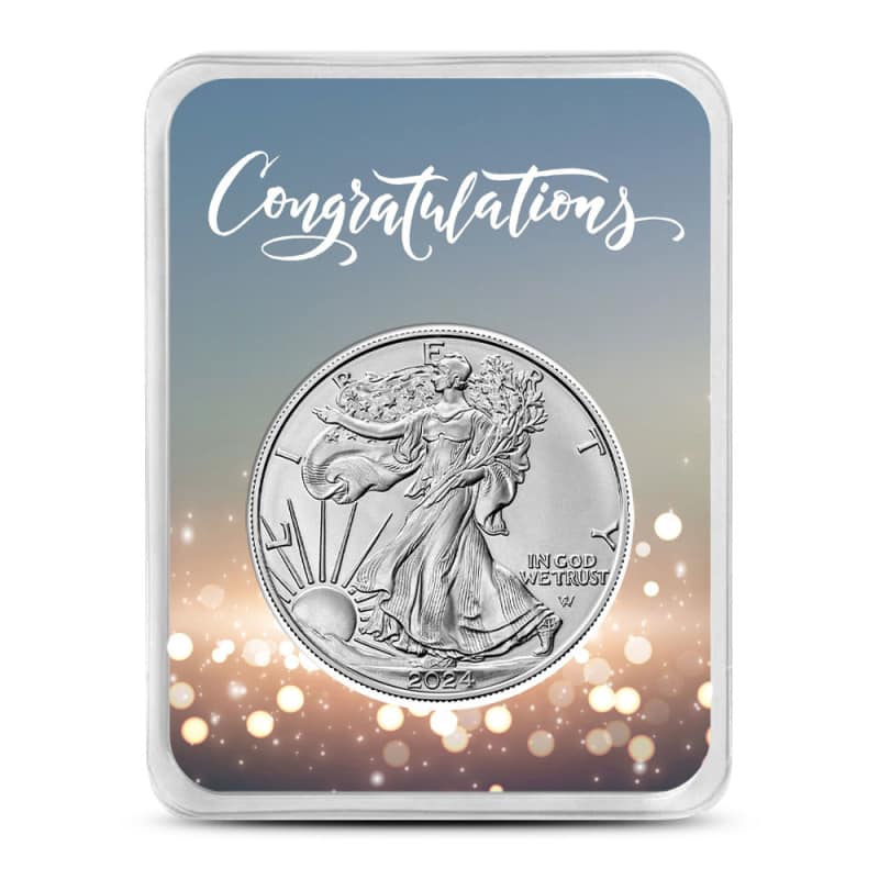 2025 1 oz American Silver Eagle Coin (Congratulations Card) l JM