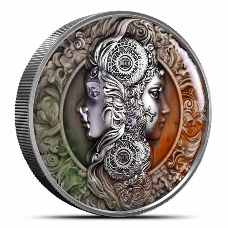 2024 5 oz Antique Niue Silver Gemini Coin (Box + CoA) l JM Bullion™