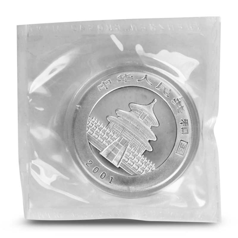 2001-D 1 oz Chinese Silver Panda Coin (Large Date, Sealed) l JM