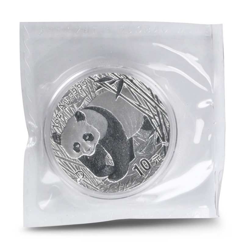 中国 パンダ 1oz 銀貨 2001年 2001-D 1 oz Chinese Silver Panda Coin (Large Date, Sealed) l JM