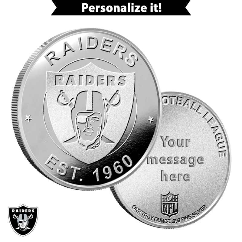 1 oz Engravable NFL Las Vegas Raiders Silver Round l JM Bullion™