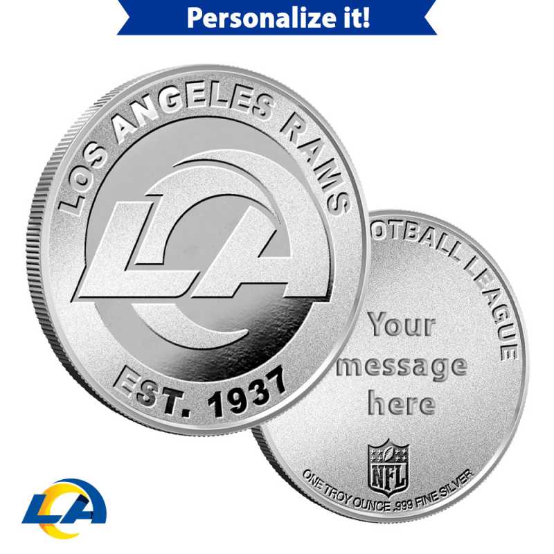 1 oz Engravable NFL Los Angeles Rams Silver Round l JM Bullion™