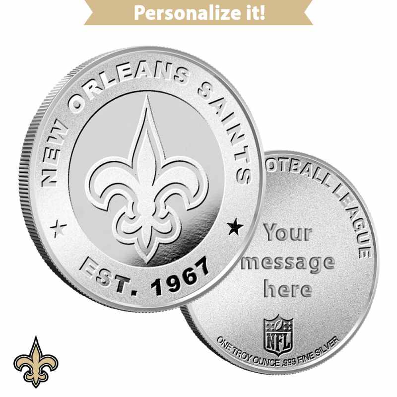 1 oz Engravable NFL New Orleans Saints Silver Round l JM Bullion™