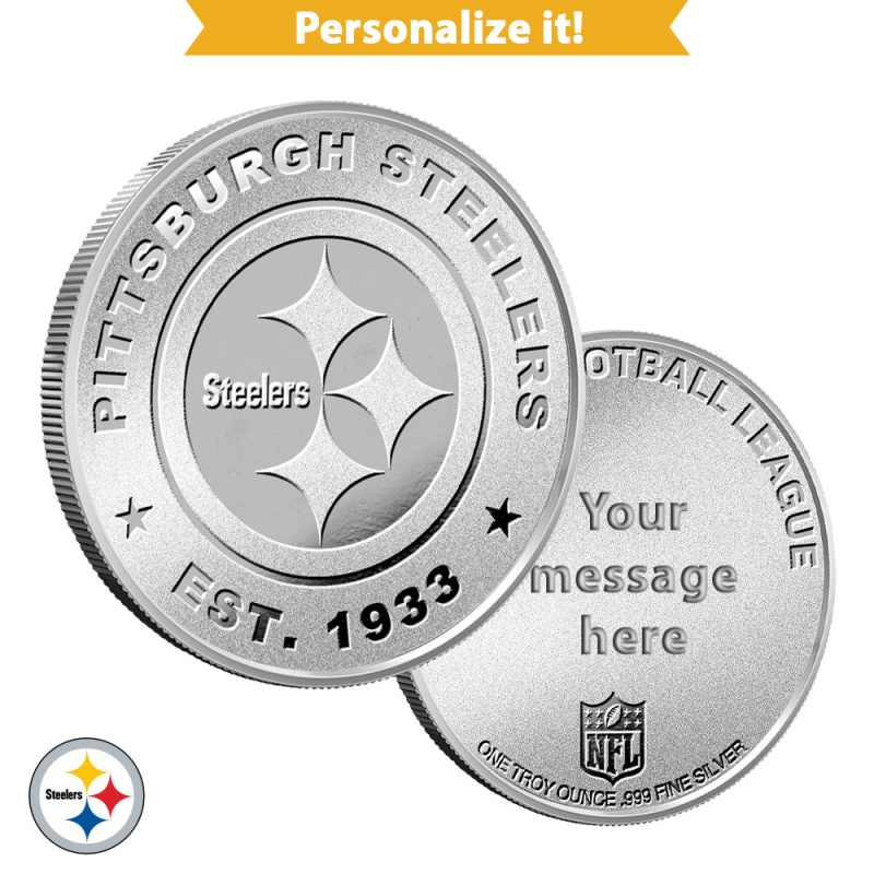 1 oz Engravable NFL Pittsburgh Steelers Silver Round l JM Bullion™