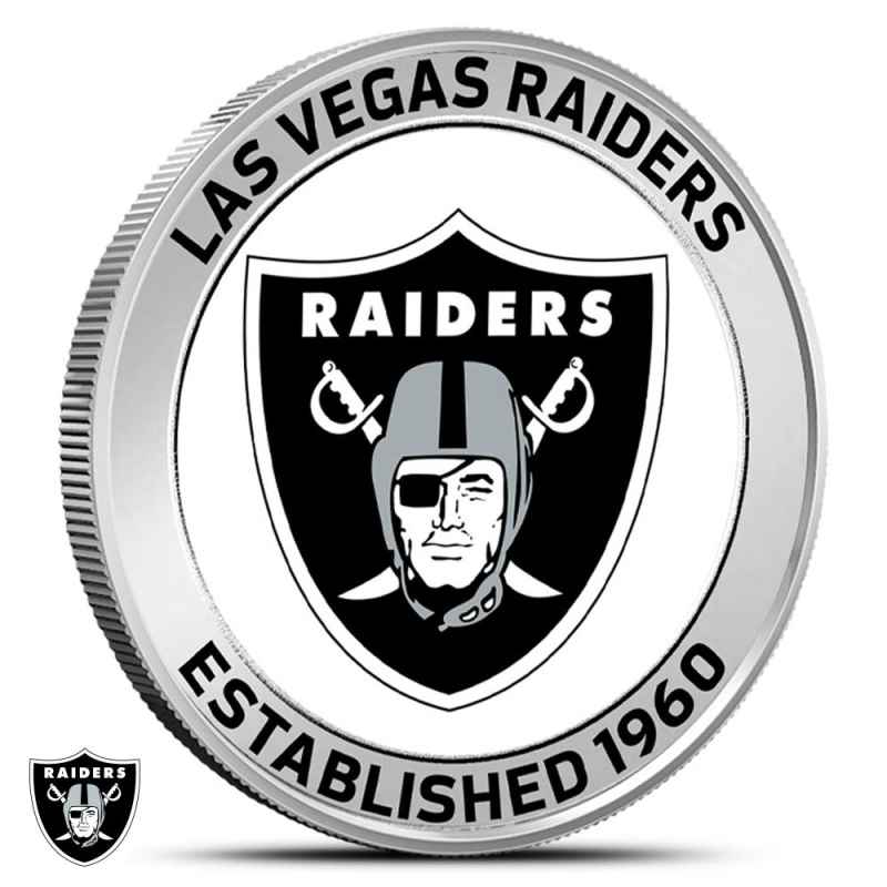 1 oz Colorized NFL Las Vegas Raiders Silver Round (BU) l JM Bullion™