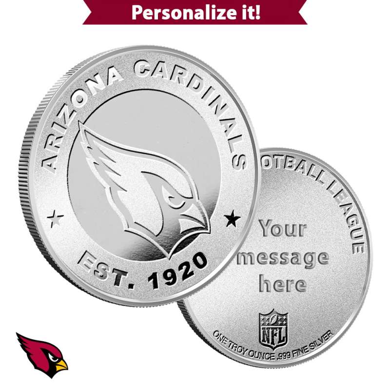 1 oz Engravable NFL Arizona Cardinals Silver Round l JM Bullion™
