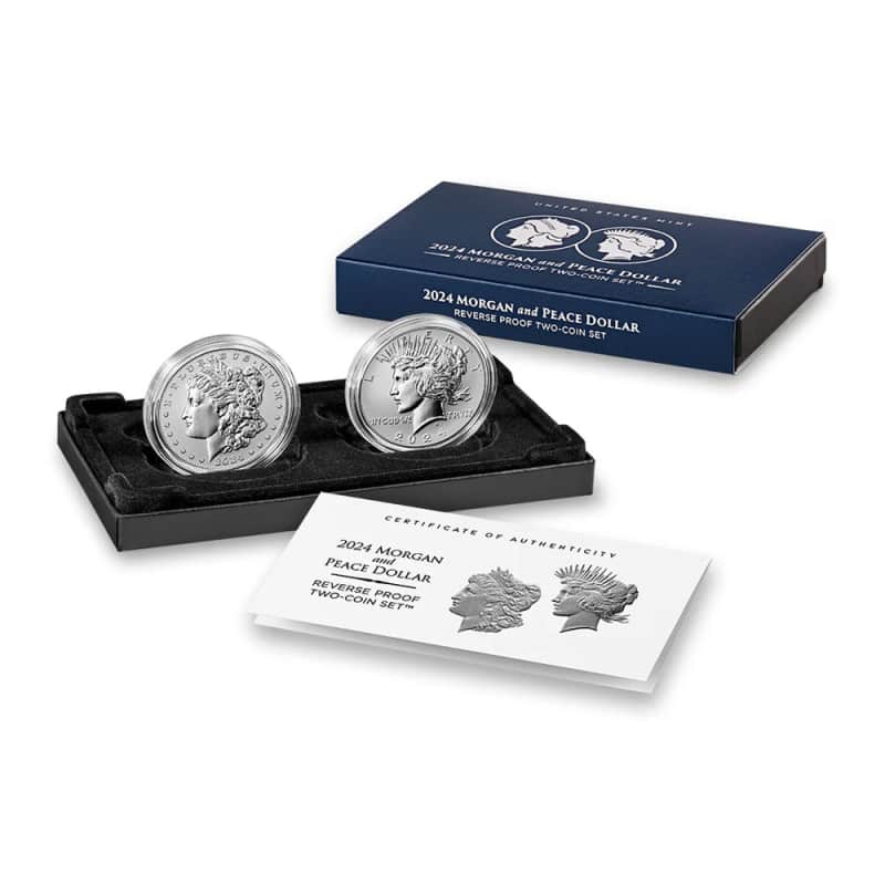 2024-S Reverse Proof Morgan & Peace Silver Dollar 2-Coin Set l JM