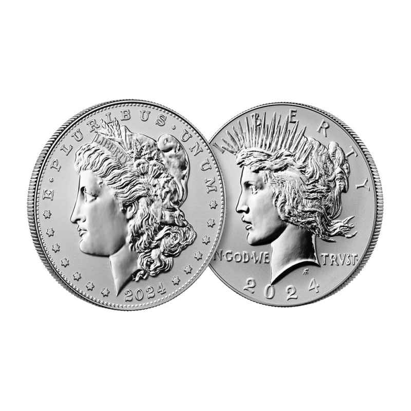 2024-S Reverse Proof Morgan & Peace Silver Dollar 2-Coin Set l JM