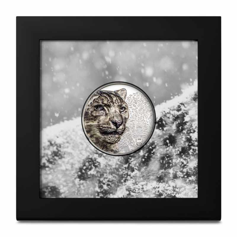 2024 1 oz Proof Colorized Mongolia Silver Snow Leopard Coin l JM