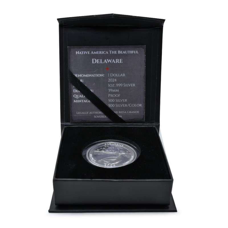 2024 1 oz Proof Native America the Beautiful Delaware Silver Coin
