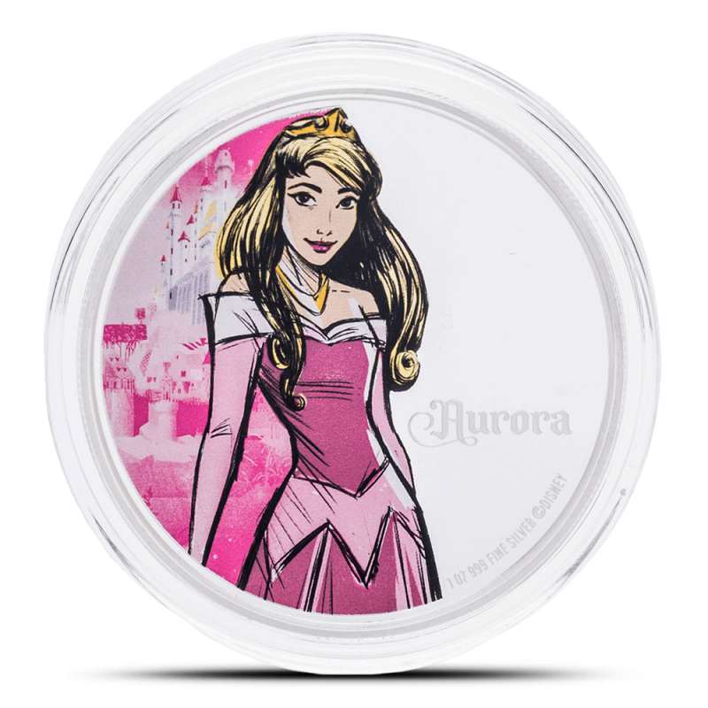 2024 1 oz Proof Colorized Niue Silver Disney Princess Aurora Coin