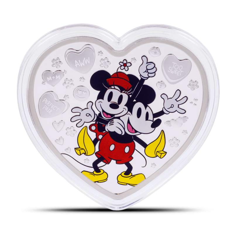 2025 1 oz Proof Colorized Niue Silver I Love Us Mickey & Minnie
