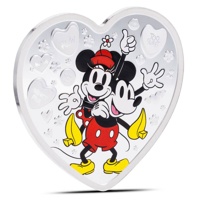 銀貨　ディズニー：ミッキーマウス＆ミニーマウス「I LOVE US」 2025 1 oz Proof Colorized Niue Silver I Love Us Mickey & Minnie