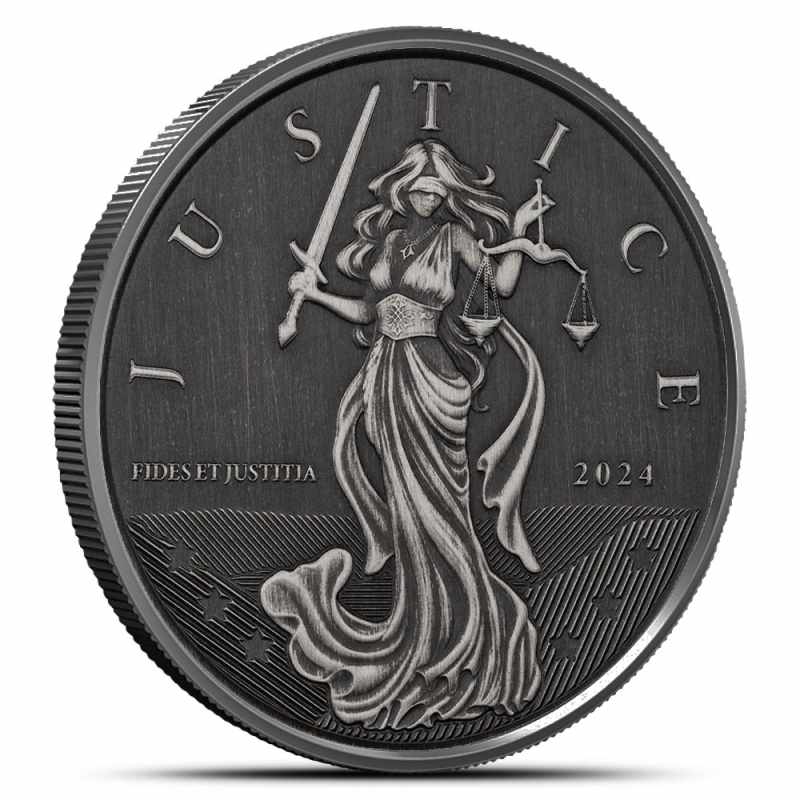 トゥールーズ スタジアム 記念メダル 2024 1 oz Antique Gibraltar Silver Lady Justice Coin l JM Bullion™