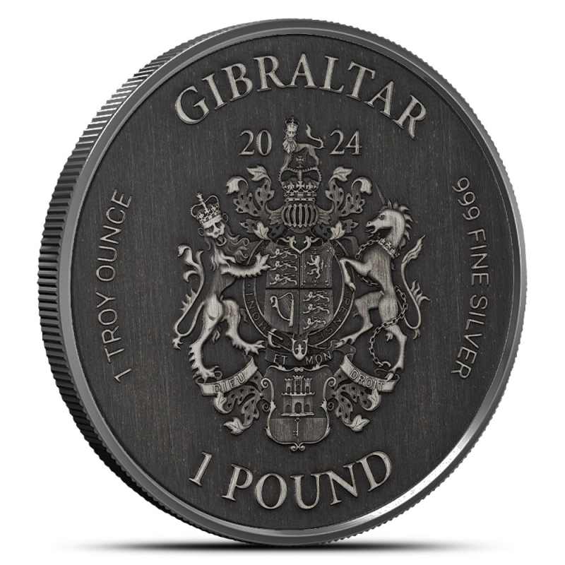 2024 1 oz Antique Gibraltar Silver Lady Justice Coin l JM Bullion™