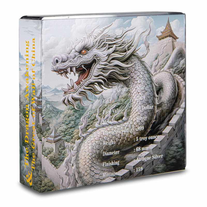 2024 Antique Silver The Dragon Awakening and The Great Wall of