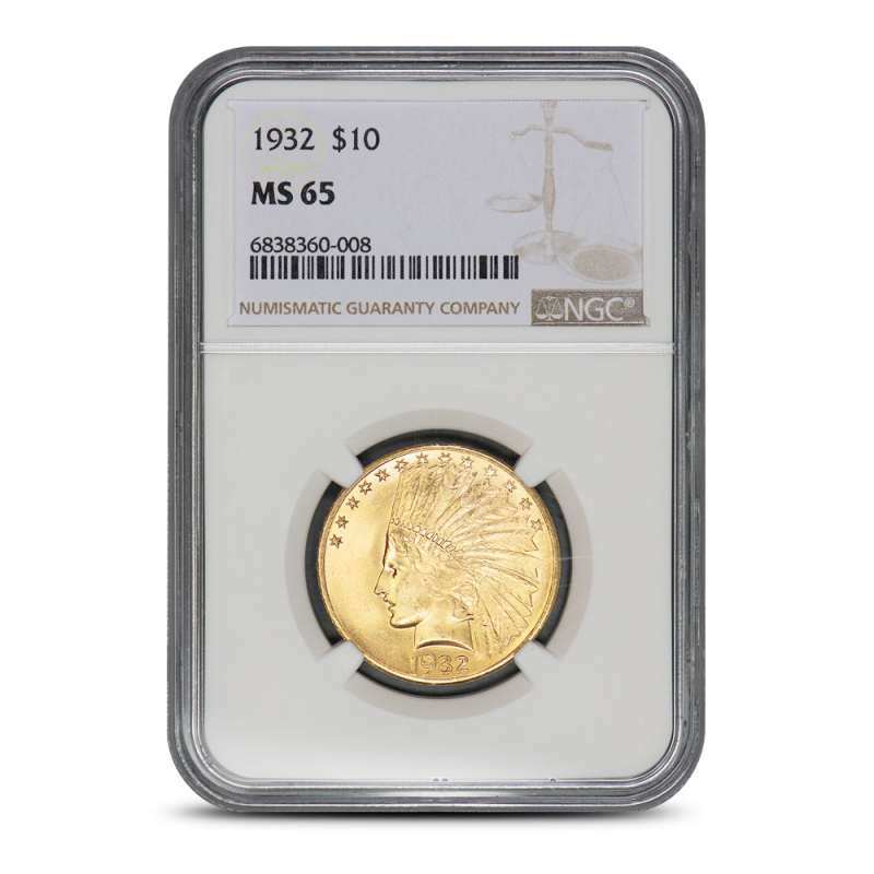1932 Pre-33 $10 Indian Gold Eagle Coin NGC MS65 l JM Bullion™