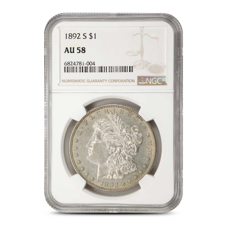 1892-S Morgan Silver Dollar Coin NGC AU58 l JM Bullion™