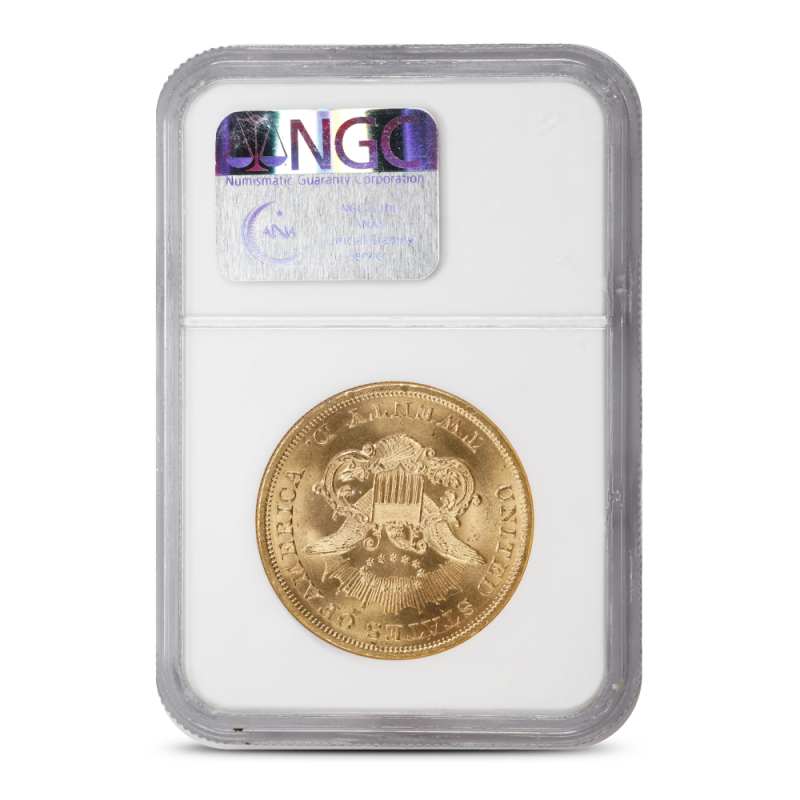 1865 Pre-33 $20 Liberty Gold Double Eagle Coin NGC MS64 SS