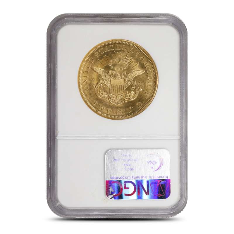 1861 Pre-33 $20 Liberty Gold Double Eagle Coin NGC MS63 SS