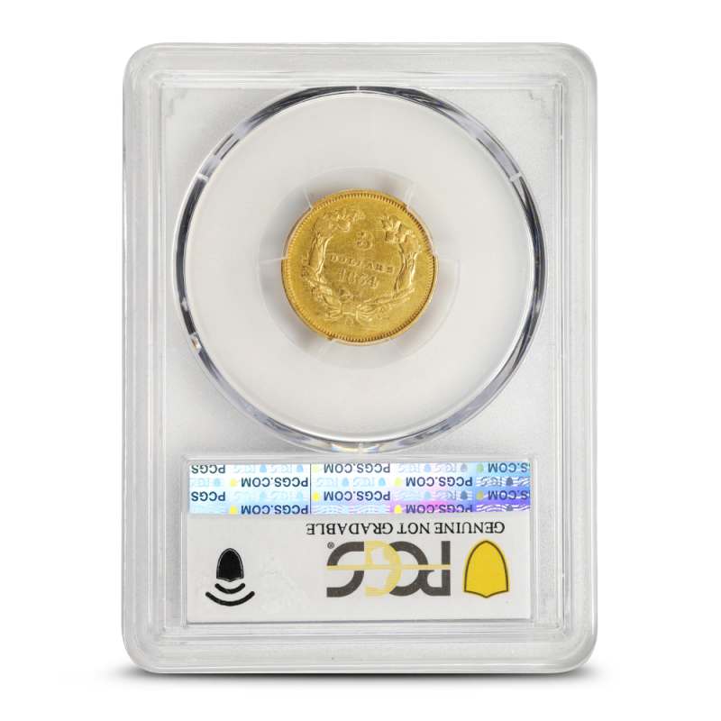 1854-O Pre-33 $3 Indian Princess Gold Coin PCGS Genuine XF Detail