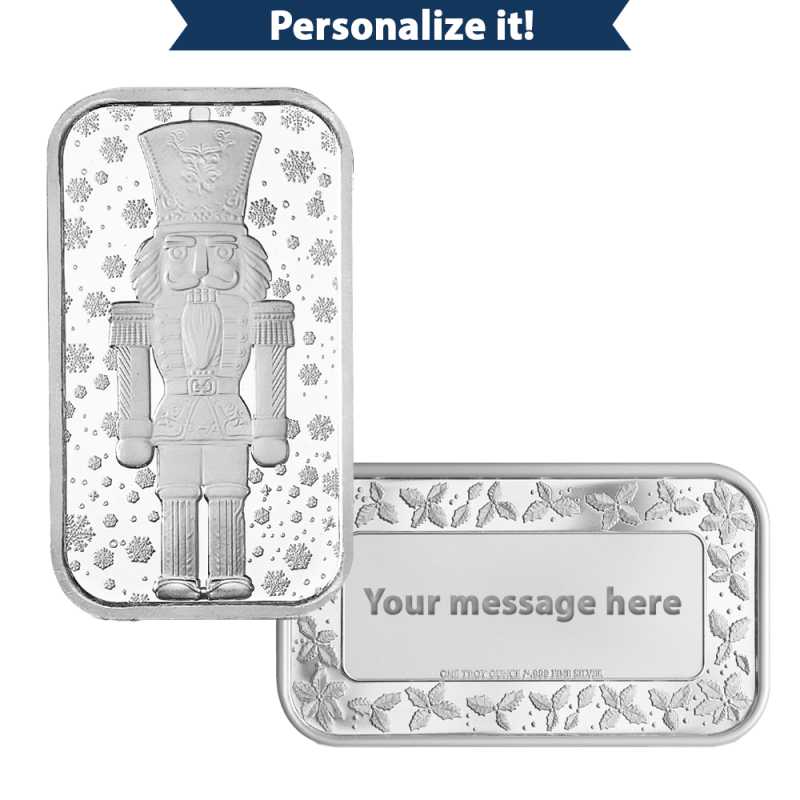 1 oz Engravable Nutcracker Silver Bar (New) l JM Bullion™