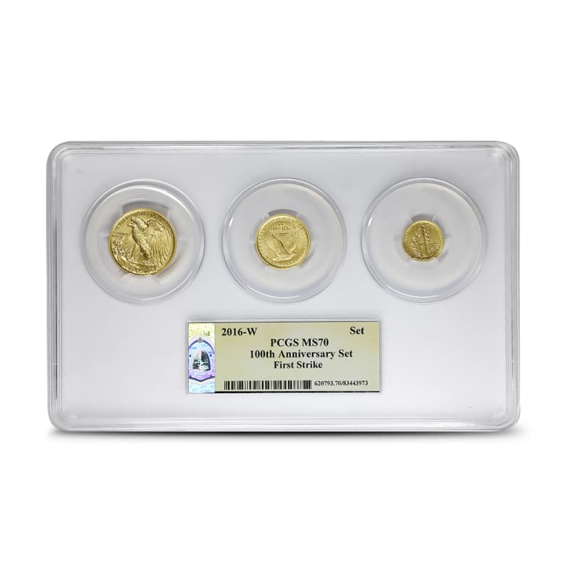 2016-W American Gold 100th Anniversary Centennial 3-Coin Set PCGS