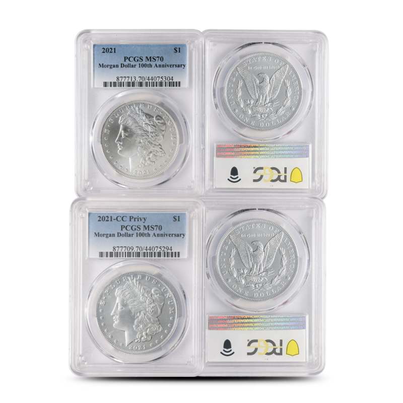 2021 Morgan and Peace Silver Dollar 6-Coin Set PCGS MS70 l JM Bullion™