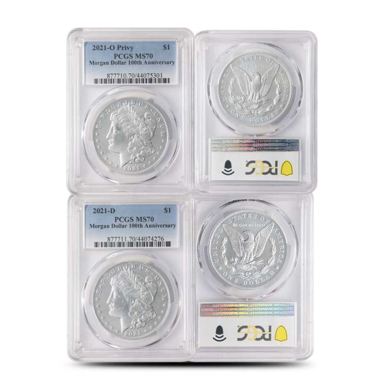2021 Morgan and Peace Silver Dollar 6-Coin Set PCGS MS70 l JM Bullion™