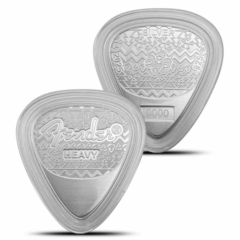 10 gram PAMP Suisse Sterling Silver Holiday Fender Guitar Pick l
