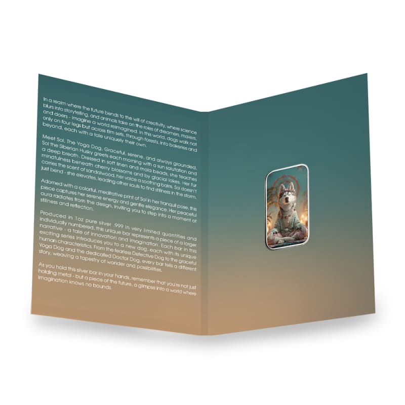 1 oz Colorized The Holy Land Mint Silver Sol Human Dog Bar l JM