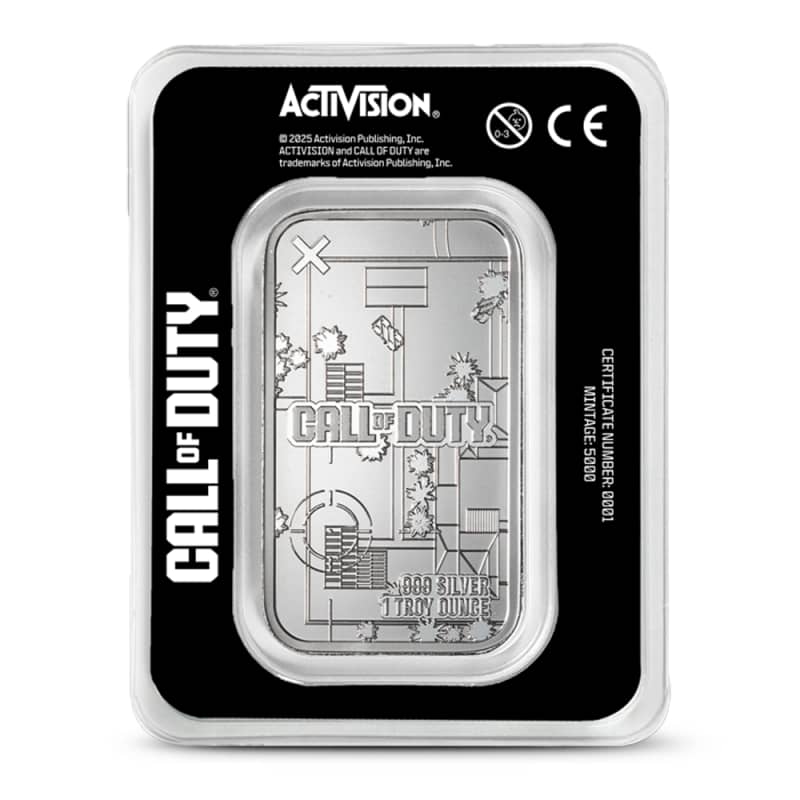 1 oz Colorized Call of Duty® Gingerbread Ghost Silver Bar l JM