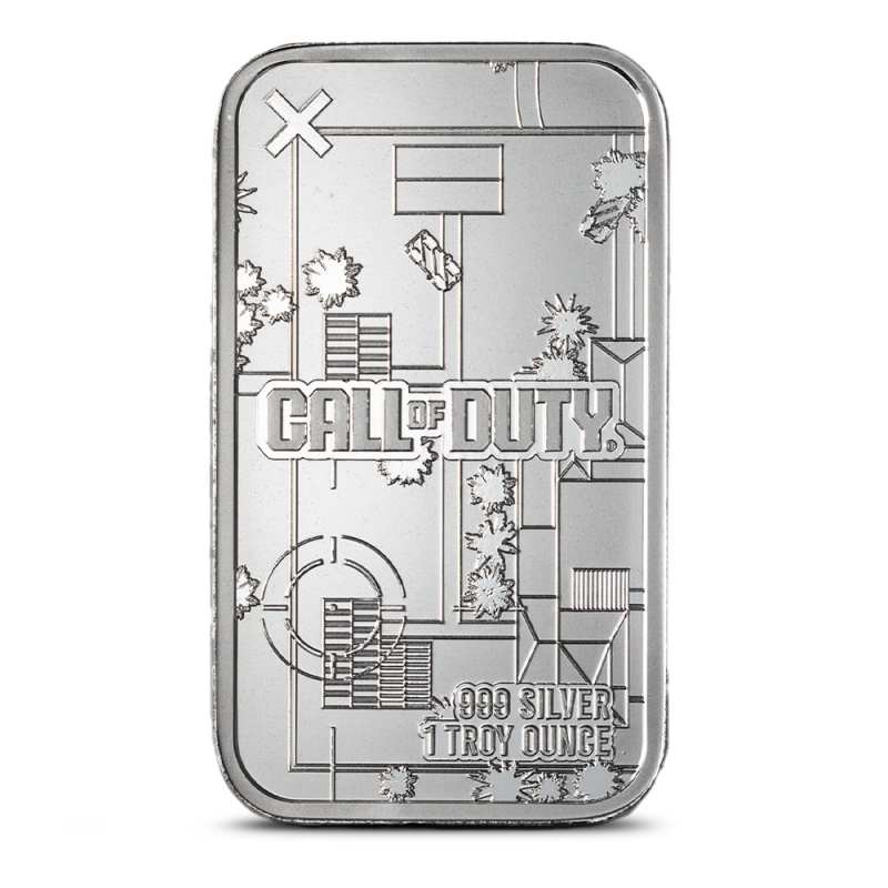 1 oz Colorized Call of Duty® Gingerbread Ghost Silver Bar l JM