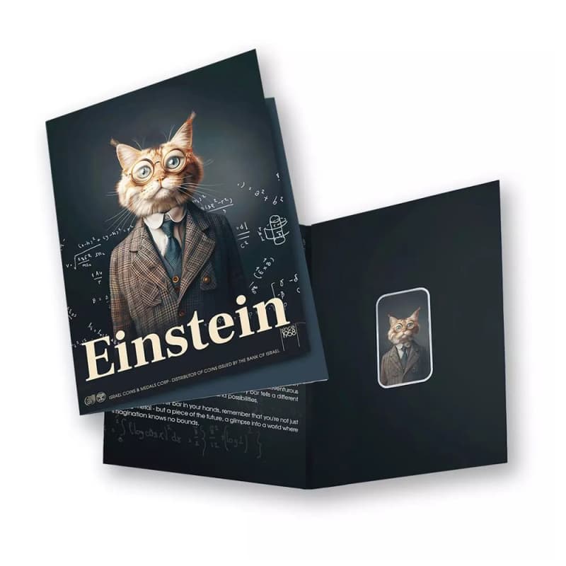 1 oz Colorized The Holy Land Mint Silver Einstein Human Cat Bar l
