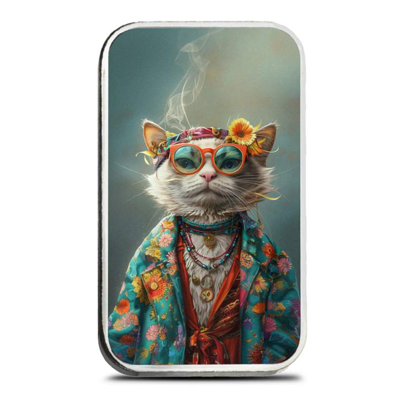 Pizza Colorized 1oz シルバー 限定100枚 1 oz Colorized The Holy Land Mint Silver Harmony Human Cat Bar l
