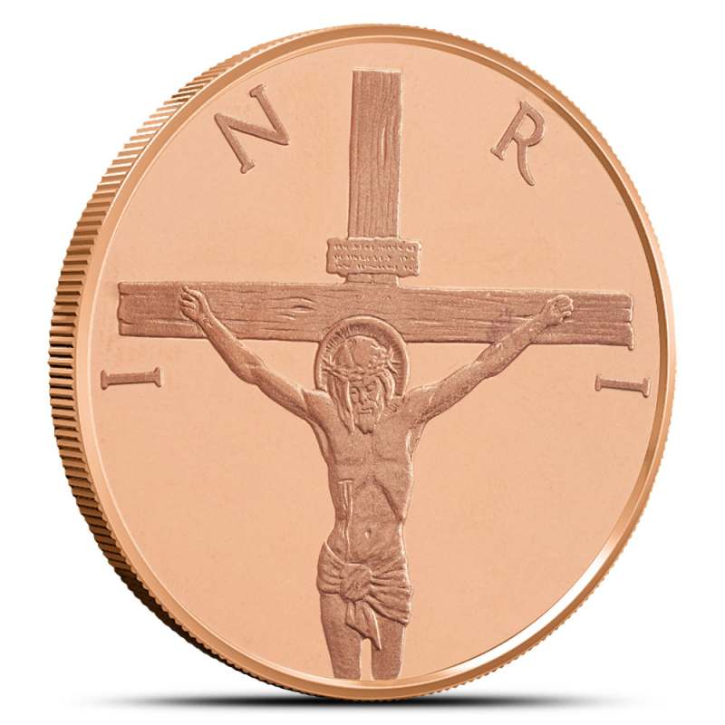 1 oz Crucifixion Silver Shield Copper Round (New) l JM Bullion™
