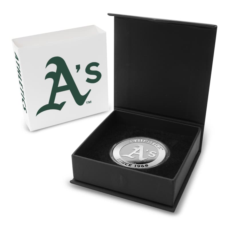 1 oz Engravable MLB Athletics Silver Round (New w/ Gift Box) l JM