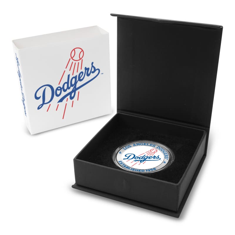 1 oz Colorized Engravable MLB Los Angeles Dodgers Silver Round