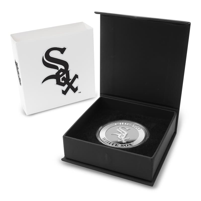 1 oz Colorized Engravable MLB Chicago White Sox Silver Round (New