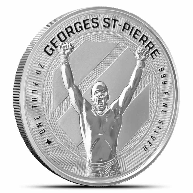 1 oz Reverse Proof Texas Mint UFC Georges St-Pierre Silver Round l